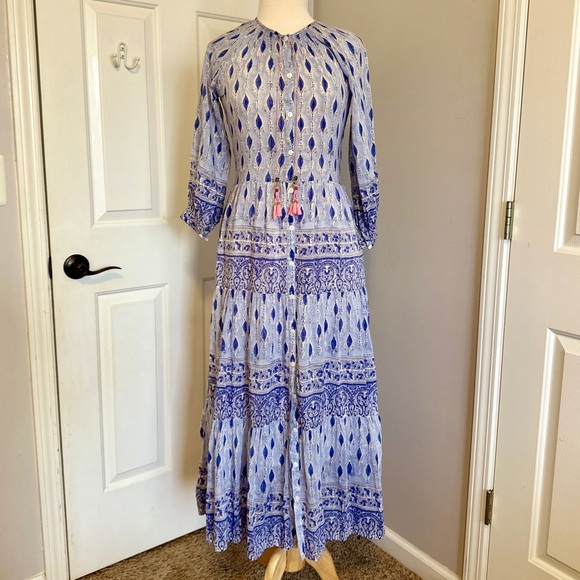 Alicia Bell Dresses & Skirts - Alicia Bell Blue Paisley Dress | Size XS | Silk Cotton